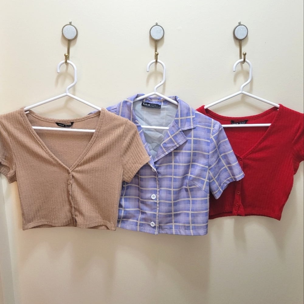 SHEIN BUNDLE! Button Down Crop Tops
